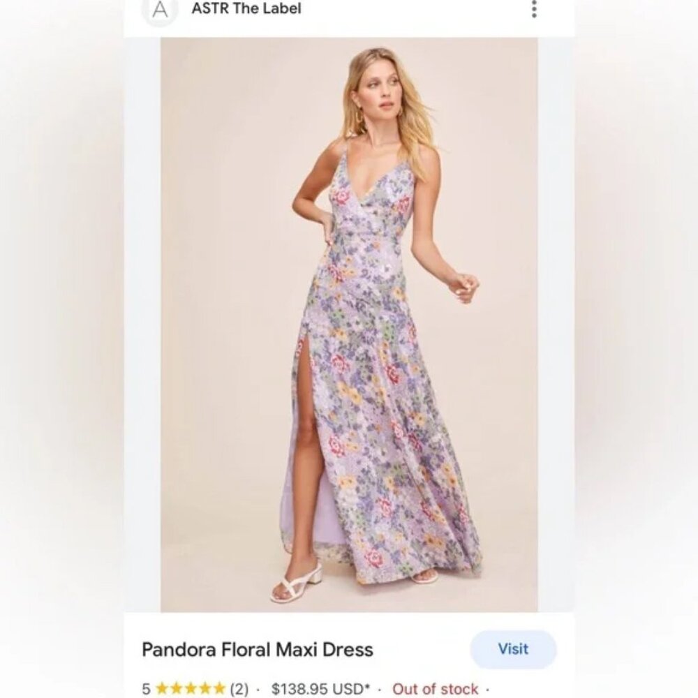 ASTR the Label Pandora Floral Maxi Dress in Lavender